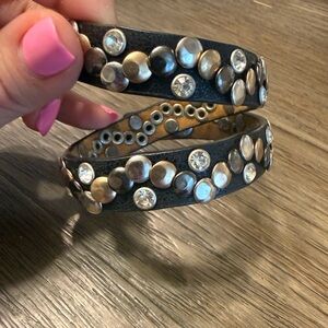 Premier Designs Black and Silver Studded Bangles